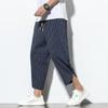 Exportação Atacado 25 Calças Curtas Listradas Estilo Chinês de Verão Calças Harem Masculinas Largas de Perna Larga Tamanho Grande Casual Bloomers