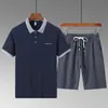 Traje Deportivo de Verano Casual Holgado de Manga Corta y Pantalones Cortos para Hombres de Mediana Edad y Mayores Beijianglang