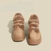 Maillard Salto Alto Estilo Estrangeiro Forrado com Lã Quente Algodão Sapatos de Couro Femininos 2023 Inverno Sapatos Mary Jane de Sola Grossa Mocassins