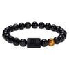 Popular Europeo y Americano Doce Constelaciones Moda Piedra Natural Brillante Cuentas de Piedra Ojo de Tigre Pulsera Elástica Pulsera de Cuentas Pulsera