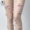 Nuevas Medias Lolita con Lazo de Hilo Plateado Perla para Mujer, Estilo Delgado de Verano, Se Cortan a Medida, Calcetines Lolita Antideslizantes