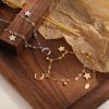 Pulseira Estilo Coreano Ins Nicho Senso de Design Estrela Lua Zircônia Colorida Aço Titânio Moda Personalidade Combina com Tudo Pulseira Banhada a Ouro