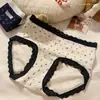 Ropa interior para niñas de estilo británico floral vintage con ribete de encaje, 10A, antibacteriana, de cintura media, con fuelle extendido