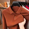 Temporada 2026 Moda Casual Suéter Jacquard con Cuello Polo y Logo en el Pecho, Tejido de Punto, Mayoreo