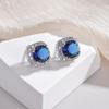 Pendientes Populares de Zirconia Transfronterizos, Zirconia Redonda Grande para Mujer, Sencillos y de Moda, Pendientes Versátiles de Gama Alta para el Día a Día, Tendencia, Venta al por Mayor