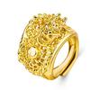 Joias de Latão Banhado a Ouro Anel de Dragão Banhado a Ouro Vietnamita Anel de Imitação Estilo Retrô Dragão Dourado Homens