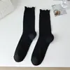 Meias Miu Cinzas Estilo Ballet para Mulheres, Meias Finas para Primavera e Verão, Comprimento Médio, Bordas Franzidas, Combinadas com Meias Slouch Mary Jane para Mulheres