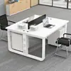 Mesa de Escritório Estação de Trabalho do Funcionário Combinação de Mesa e Cadeira Mesa de Computador Moderna Simples Tela de Escritório Escritório do Funcionário Mesa Longa