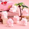Ornamentos de porquinho pêssego estéreo para carro casa de boneca DIY feita à mão sacola surpresa porquinho bailarina miniatura acessórios de resina