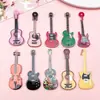 Diy10 Impressão Colorida Acrílica Simulada Hip-Hop Música Guitarra Pingente Decorativo Acessórios de Pingente Pacote de Material
