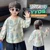 Camiseta de manga longa para meninos primavera e outono, camiseta básica infantil, top casual para bebê, novo moletom 2026, streetwear moderno 3