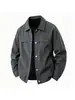Estilo Novo Masculino Primavera e Outono Transfronteiriço Tamanho Grande Gola Lapela Roupa de Trabalho Top Toque de Alto Padrão Jaqueta Camisa Listrada Administrativa