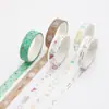 Conjunto de fita adesiva e aquarela Mori 5 envolvido em padrão geométrico criativo Papelaria DIY para estudantes iniciantes Fita para diário