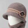 Sombrero de otoño e invierno para personas de mediana edad y ancianos, sombrero de lana para madre, abuela, anciana, invierno, forrado de polar, cálido, a prueba de frío, sombrero tejido
