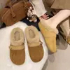 Pantuflas peludas estilo Birkenstock para mujer, estilo coreano, nueva colección otoño/invierno 2026, diseño sin cordones, forradas de felpa para abrigar y con diseño de punta cerrada