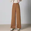 Calça Slim Reta Drapeada, Calça Wide Leg de Cintura Alta Estreita, Nova Calça de Terno Longa para Trabalho Outono 2026 para Mulheres
