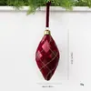 Nuevos adornos de bola de Navidad transfronterizos, bolas de Navidad decorativas pintadas a mano, bolas de plástico planas con forma irregular electroplateadas y flocadas