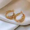 Pendientes de Zirconia con Forma de Serpiente de Nuevo Estilo Lujo Ligero Únicos Diseño de Nicho Simples Exquisitos Versátiles Modernos Pendientes de Gama Alta para Mujeres