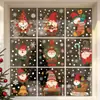 Decoraciones Navideñas Gnomo Corona Roja Pegatina Estática para Puerta de Cristal Ventana Atmósfera Transfronteriza 2027
