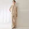 Suéter Listrado Retrô Solto Casual Simples 100% Caxemira Pura Camada Base Tricô Fio Consinee Caxemira Feminino