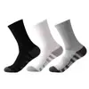 Calcetines deportivos de color liso y bloques de color, talla grande, comercio exterior transfronterizo, calcetines de baloncesto transpirables de media pantorrilla para otoño e invierno, calcetines negros, blancos y grises para hombre