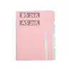 Morandi 4 cores PP Índice Folha Solta A4A5 Separador de Pasta de Escritório B5 Página de Classificação de Caderno de Mão Venda por Atacado de Fábrica