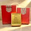 Peça de exibição de estátua dos Três Santos Taoístas de ouro 999 puro, ornamento de ouro Yuan Shi Ling Bao Dao Te Tai Yi Tian Zun para coleção e comemoração