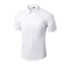 Camisa Blanca Casual de Manga Corta para Verano Camisa de Trabajo de Negocios para Hombre Vestido Profesional Azul Ropa para Hombre