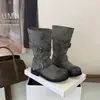 Botines Cortos Estilo Vaquero Occidental Retro Francés con Tacón Grueso para Mujer, Nuevo Estilo 2026 Estilo Botín Apilado