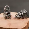 Joyería de plata de ley s925 al por mayor personalidad plata tailandesa valiente fortuna en el sello del tesoro cuatro bestias divinas colgante para hombres y mujeres