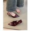 Sandalias de Talla Grande Baotou 2025 Primavera/Verano Nuevo Estilo Punta Fina Moño Tacones Altos Elegantes Moda Socialite Zapatos Abiertos por Detrás