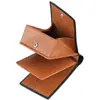 Amazon Japón Piel Genuina Brillante Botón de Presión Cartera Corta Piel de Vaca de Negocios Ranuras Múltiples para Tarjetas Cartera de Hojas Sueltas Cartera para Hombre