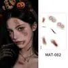 Pegatinas Faciales de Maquillaje Mate Nuevas de Halloween Transfronterizas para Fiestas y Actuaciones Festivas Pegatinas de Tatuaje Facial Temporales