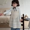 Xi Fan 2024 Otoño Nuevo Vestido de Tirantes Plisado de Puntos para Niños Vestido sin Mangas Empalmado Coreano para Niñas
