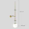 Lámpara de pared lineal estilo danés, pared de fondo de sala de estar nórdica, pasillo de escalera, lámpara de noche de dormitorio, hierro montado en pared LED de vidrio