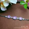 Pulsera de Moda Nueva con Incrustaciones de Calcedonia Rosa Hielo Chapada en Plata al por Mayor Ágata Blanca Versátil Pulsera de Jade Joyería Regalo