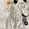 Fábrica de Origen Transmisión en Vivo Xiaohongshu Ronda de Verano Pijama de Algodón Nube Cuello Redondo Conjunto de Ropa para el Hogar de Manga Corta con Dibujos Animados para Mujer