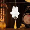 Festival de Mediados de Otoño Peluche Colgante Conejo de Jade DIY Estilo Antiguo Hanfu Colgantes de Solapa Adornos Colgante de Cintura Flecos con Borlas Amuletos para Bolsas de Festival