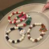 Uma árvore de Natal ~ pulseira de contas de boneco de neve em cores contrastantes feminina 2023 nova pulseira celebridade da internet amigas pulseira fofa