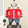 4160 chaqueta para niños primavera y otoño 2023 nuevo y atractivo uniforme de béisbol de otoño para niños estilo occidental para bebés