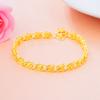 Pulseira feminina de trevo de quatro folhas invertido de dupla face por atacado banhada a ouro latão coração de pêssego cabeça de coelho pulseira de ouro areia do Vietnã pulseira