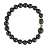Pulsera de Ébano, Rima de Tinta, Creativa, Fresca y de Alta Gama, Pulsera de Nicho para Hombre, Estilo Chino, Lujo Ligero, Joyería Versátil de Cuentas de Buda