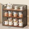 Estante de Almacenamiento para Tazas de Escritorio con Capas Portavasos Taza de Té Taza de Café Estante Organizador de Tazas para el Hogar Estante de Secado