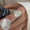 Anel de Galáxia Exquisitamente Projetado para Mulheres, Anel Aberto Geométrico da Moda Doce e Cool com Esmalte de Gotejamento de Estrela, Tendência de Anel para Dedo Indicador de Nicho