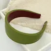Pinza para el pelo colorida y elegante estilo coreano Diadema ancha de cuero PU para lavarse la cara para mujer Diadema simple versátil Accesorios para el cabello