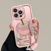 Cordón con Soporte de Manzana de Cristal Adecuado para Funda de Teléfono Móvil Apple 16Promax 13 Nicho Gama Alta 15 Silicona Mate