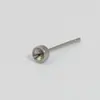 Pin de oreja de acero inoxidable bañado en oro real de 18K pasador de copa placa de cuentas pendiente soporte de perla pasador de medio agujero accesorios para pendientes DIY