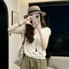 Conjunto de Moda Personalizado para Mujer Verano 2026 Nuevo Elegante Adelgazante Cuello en V Manga Corta Tejido Superior Pantalones de Pierna Ancha Casual
