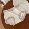 5460# Flanela Amiga da Pele Outono/Inverno Escovada Cor Sólida Alta Elasticidade Sem Costura Calcinhas Triângulo Cintura Média para Meninas 10A Forro Antibacteriano