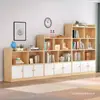 Estante de Madeira Maciça com Portas, Prateleira de Armazenamento Multicamadas de Parede, Estante Simples para Crianças, Armário de Grade de Armazenamento para Sala de Estar
